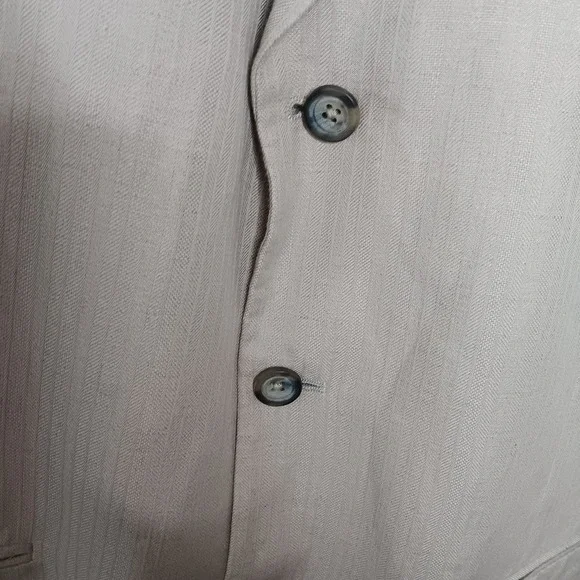 Claiborne Sport Coat Blazer 42R Tan Linen Single Breasted Jacket Old Money Yacht - Picture 4 of 10